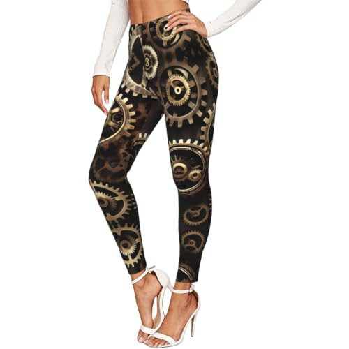 Leggings para mujer Cool Steampunk Gears de compresión suave para gimnasio