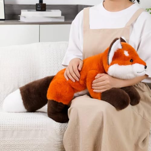 Labauxite Cute Fox Plush Pillow, Kawaii Plushies Red Fox Stuffed Animals, Cuddle Foxes Plush Pillow for Kids & Girls (11.8in)