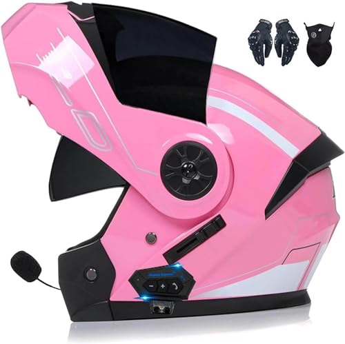 Casque de moto bluetooth intégré et double écran solaire pour adulte taille M