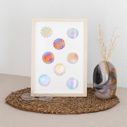 Metal Die Cuts Set 8 Different Patterns Round Lace Flower Border Cutting Dies Cut Stencils Mini Decorative Embossing Paper Dies for Card Making Template (Silver)