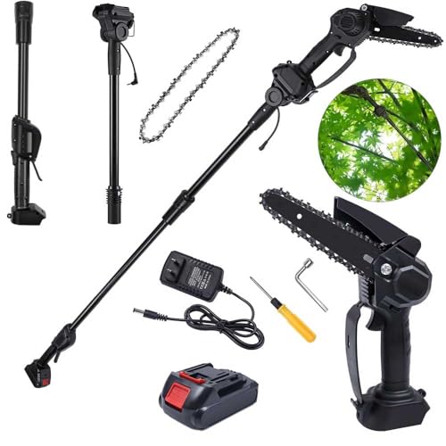 Herramientas De Jardín, Tools 6 Pulgadas Motosierra Electrica, 2 en 1 Sierras de Podar Eléctricas, Mini Motosierra Inalámbrico, Herramienta de Corte de Ramas, Dian Poste Eléctrica de 30 a...