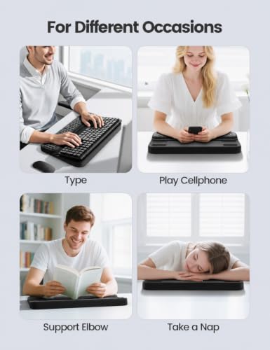 Image of Vaydeer Wrist Rest with Keyboard Stand, 16.9 * 9.8in, Ergonomic Keyboard Riser with Soft Memory Foam Wrist Support, Desk Cushion for Office, Home and Typing, Black