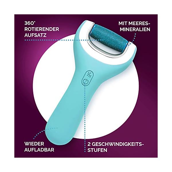 Scholl Velvet Smooth elektrischer Hornhautentferner Pro – 1 Gerät + Ladestation & Expert Care Wet & Dry Ersatzrollen… – Bild 4