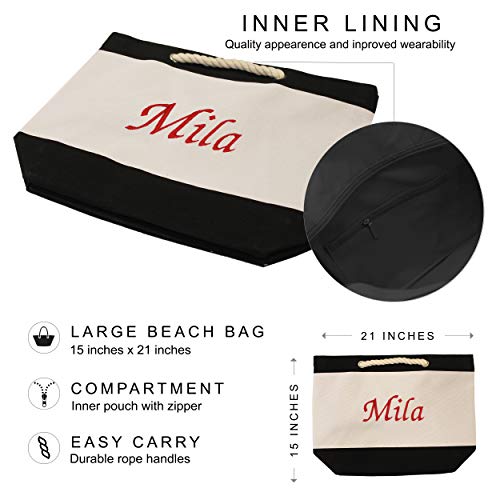 Bolso de playa personalizado con cremallera y bolsillos miniatura 4