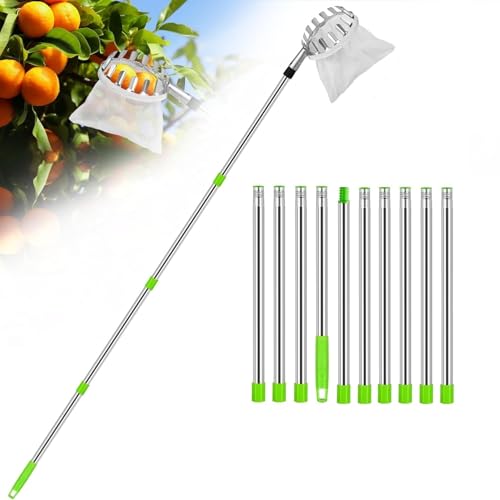 Image of SK ORGANIC Fruit Picker with 10 extendable Poles 13.8 Feet for Apple, Mango, Oranges and Other Fruits
