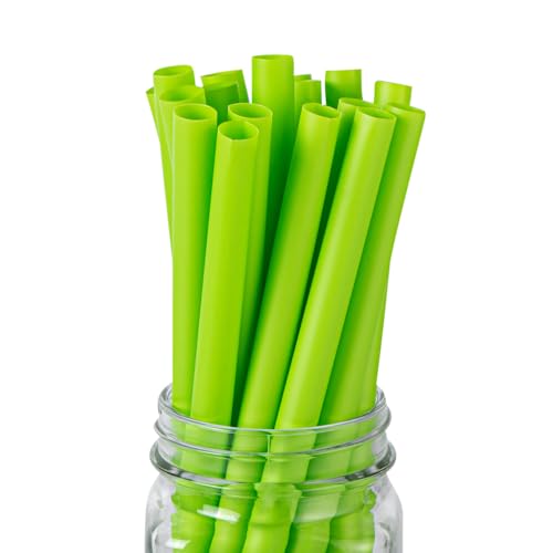 Restaurantware-Basic Nature 9.1 Inch Disposable Boba Straws, 100 Sustainable Straws - Wider Mouth, Doesn't Alter Flavors, Green PLA/PBAT Straw, For Hot And Cold Drinks