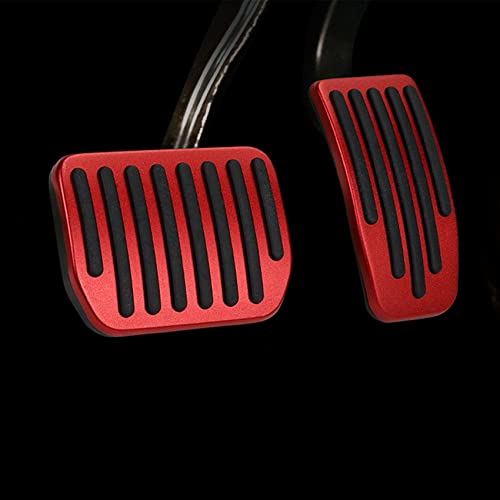Jsorum Auto Aluminum Pedal Covers, Brake Accelerator Pedal Covers, Foot Pedal Pad Replacement, Nonslip Car Pedal Pads, Non-Slip Performance Accessories Pedal Covers Suitable For Model 3/Y (Red) #TOP9