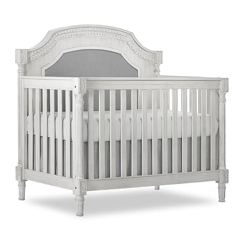 Evolur Julienne 5-in-1 Convertible Crib in Antique Grey Mist, Greenguard Gold Certified, Features 3 Mattress Height Settings, Sturdy and Spacious Baby Crib, Wooden Furniture