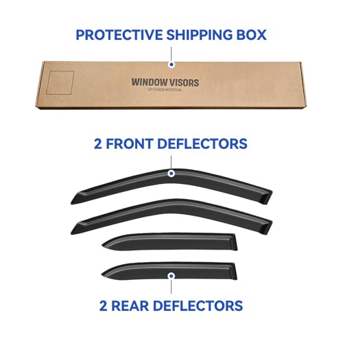 Image of Window Visors Rain Guards Shield for 1998-2002 Toyota Corolla Sedan, Out-Channel Window Vent Wind Deflectors Visors Shades for 98-02 Corolla