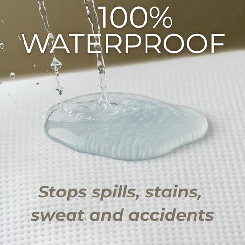 Image of King Size Premium Mattress Protector | 100% Waterproof Tencel Cover | Cooling & Breathable Deep Pocket Mattress Pad King | Noiseless, Hypoallergenic, Soft, Washable Fitted Bed Protector