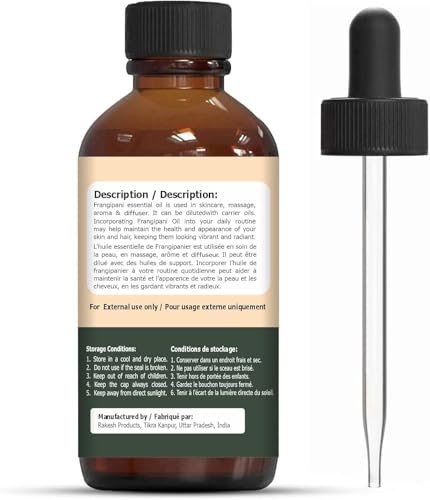 Image of Organic Zing Frangipani Oil 30 ml (1.01 fl oz) - Exotic Tropical Floral Aromatic Oil for Luxury Perfumery, Romantic Diffusion Blends & Spa Formulations