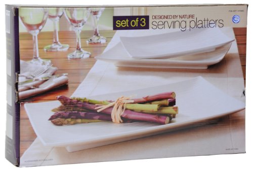 Design by Nature Porcelain Serving Platters - Set of 3