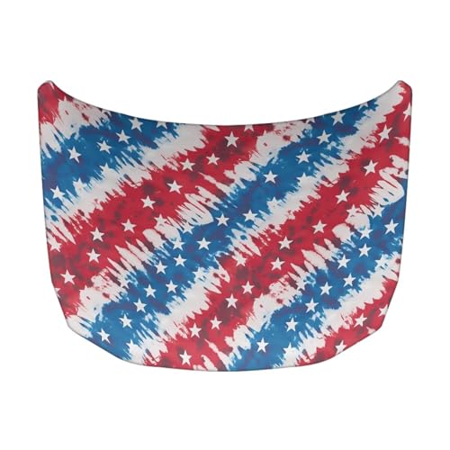 Image of Car Hood Cover All-Season Protection Car Hood Cover Protector Stretch American Flag Print Polyester Fabric Covers Removable Automotive Accessories Ft Fits Most Cars