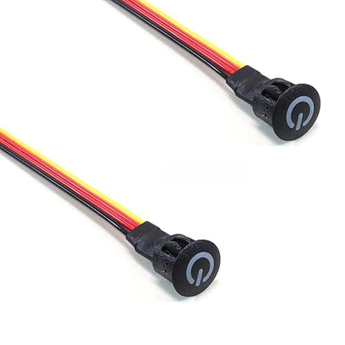 HomeSoGood Paquete de 2 interruptores táctiles negros para DC 5V LED luz Micro Touch Sensor Interruptores con cable para encendido/apagado