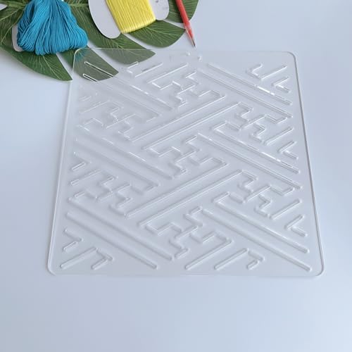 Acrylic Sashiko Stencil with Classic Line Pattern for Hand Quilting and Embroidery