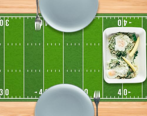 Pudodo Football Field Table Runner Touchdown Game Day Tablecloth Football Theme Birthday Party Kitchen Dining Home Decoration (13" x 72") - Image 6