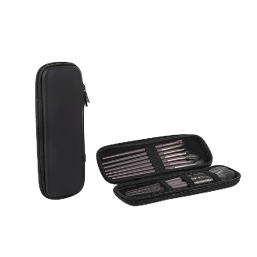 Yumatch Estuche rígido para bolígrafo, EVA impermeable, multifuncional, con cremallera, para lápiz óptico, bolígrafos ejecutivos, cables de datos, brochas de maquillaje, 21 x 7 x 3,5 cm, Black,