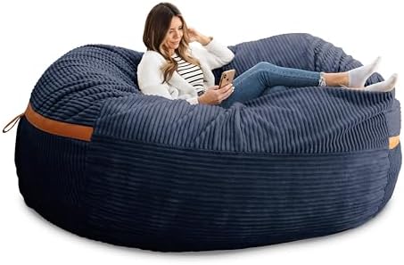 Big Joe Fuf 7Ft Giant Foam Bean Bag Chair, Oversized Couch with R...