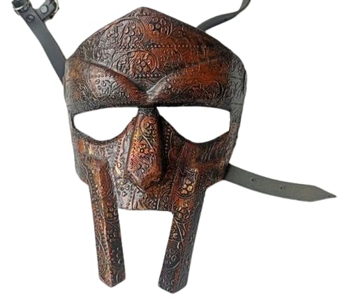MF Doom Gladiator Face Mask Helmet Best Replica for Cosplay, Collectors and Fans, Adult, Brown