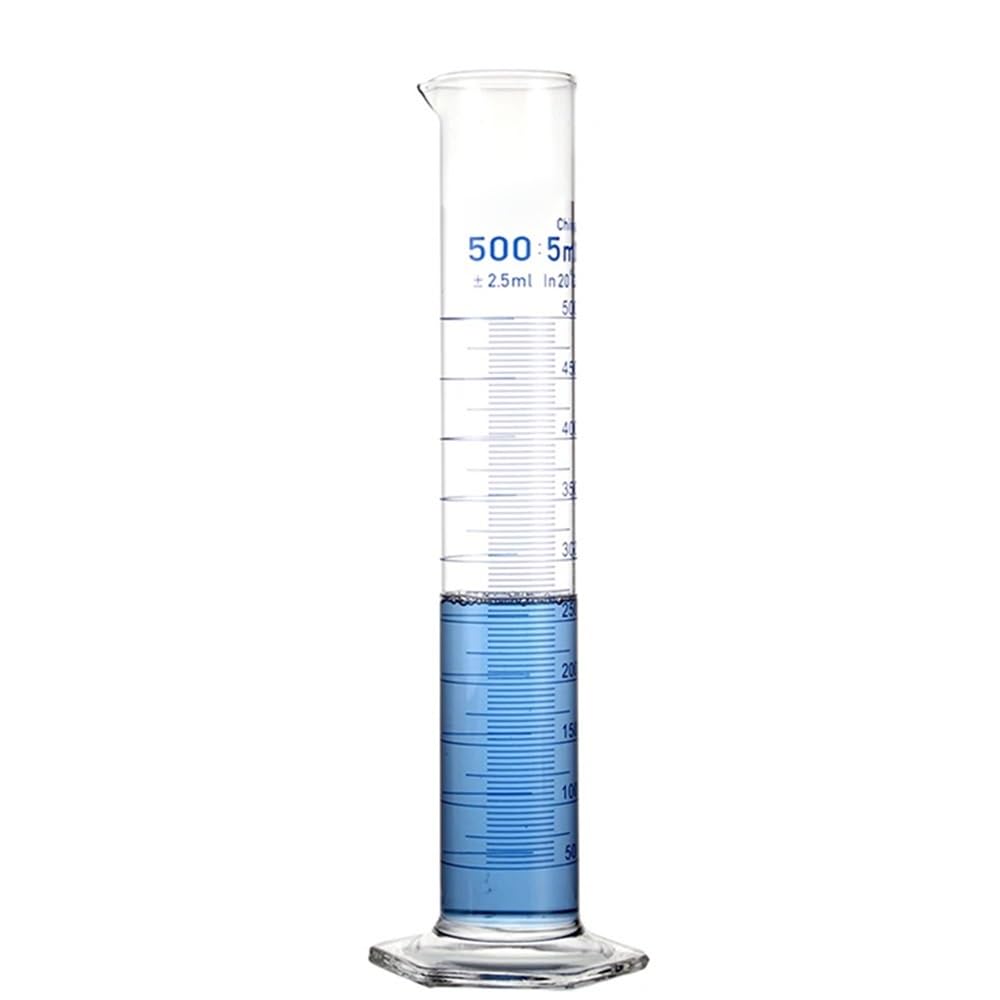 Cilindro graduato da 500 ml con beccuccio e graduazione base in vetro, attrezzatura laboratorio Attrezzature da laboratorio