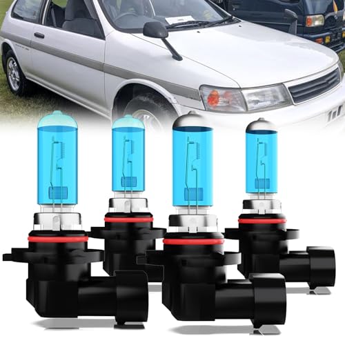 Image of Headlight Bulbs Compatible With Toyota Corolla 1993-1997, 9005 + 9006 High Low Beam Halogen Light Bulb Combo, Super Bright 6000K White, Plug and Play, Pack of 4