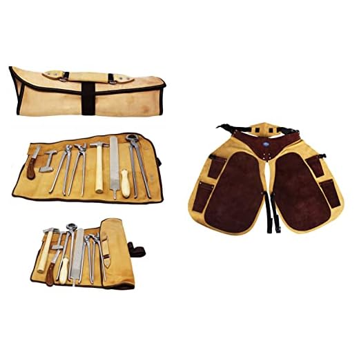Professional Equine 8 Piece Horse Shoe Farrier Hoof Grooming Tool Kit w/Carry Bag Black 98479
