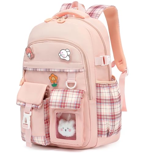 Hsqufsan Cute Kids Backpack for Girls Kawaii Teens School Backpack Bookbag for Primary Elementary Middle School Students