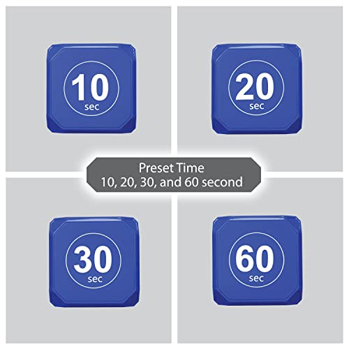 Timecube Plus Preset Timer With 4 Led Light Alarm For Time Management, And Seconds Countdown Settings (Blue - 10,20,30,60 Sec) #TOP1