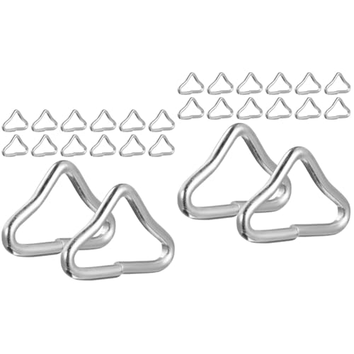 YARNOW 2 Juegos Anillo Triangular Trampolín Alambre De Trampolín Pandereta De Mano Flotador De Remo Apretones Compresor Portátil Nu Alambre De Acero Galvanizado Silver 25 Piezas * 2