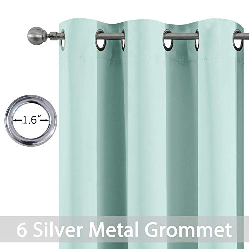 Yakamok Blackout Curtains for Bedroom,Thermal Insulated Room Darkening Drapes for Living Room, Set of 2 Panels (Aqua,38 x 45Inch)