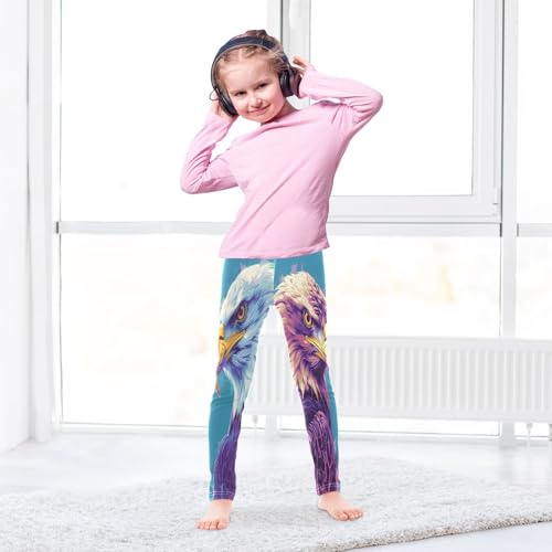 Toddler Girls Leggings Printed Yoga Pants Leggings Gold White Eagles for Kids4