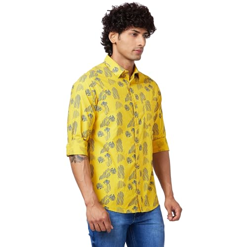 Image of Spykar Men's Slim Fit N /A Full Sleeve Printed Casual Shirts