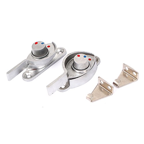 Image of Aexit 2pcs Metal Padlocks & Hasps Crescent Shaped Glass Window Locking Right Left Handle Casement Combination Padlocks Sash Locks