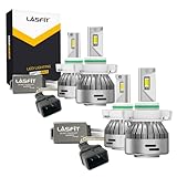 LASFIT 5202 5201 LED Fog Light Bulbs Dual Color Switchback 6000K White/3000K Amber Yellow (4 pack)