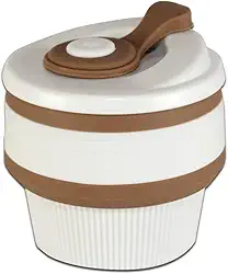 Copo Dobrável Reutilizável Grande Silicone C/Tampa 350 Ml