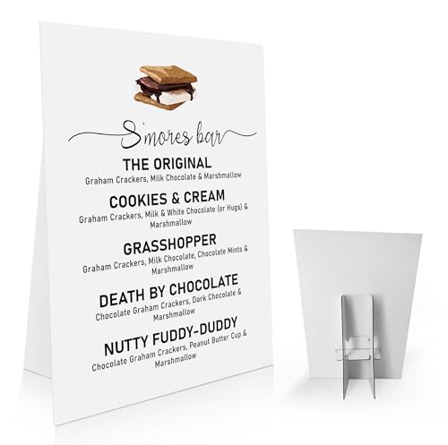 S'mores Bar Menu, Smores Bar Sign, S'mores Station Outdoor Party Sign, Smores Party Decorations Camping Treat Table Sign-PDLP19