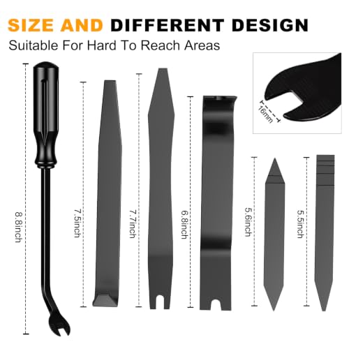 Image of 14PCS Auto Trim Removal Tool kit, Car Clip Removal Tools Kit No Scratch Plastic Pry Tool Door Panel Rivet Pliers Tool Kit,Interior Fastener Puller Set for Vehicle Dash Radio Audio Installer Black
