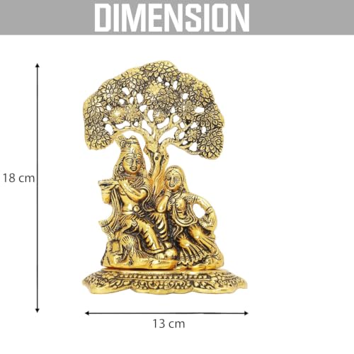 Image of Lavanaya Silver Presents - Gold Plated Radha Krishna God Idol Statue | Showpiece with Premium Gift Box - Perfect for Marriage Anniversary, Wedding, Housewarming, and Birthday Gifting