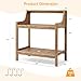 ONBRILL Potting Bench Table, HDPS Potting Bench with 4 Side Hooks, All-Weather Garden Table Work Station, Outdoor Potting Table for Porch, No Rust, No Fade, No Break, 360lbs Capacity (Teak, Large)
