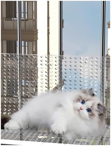 1.5MM Thick Balcony Safety Mesh, Polycarbonate Anti-Fall Screen Panel, Perforated Protection with Ties & Gloves (W120xH300cm) - Enhance Outdoor Safety