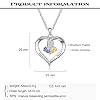 Love Jewelry Personalized Heart Necklace for Women,Engraved Names Pendant for Mother with Birthstones Relationship Promise Necklace for Her