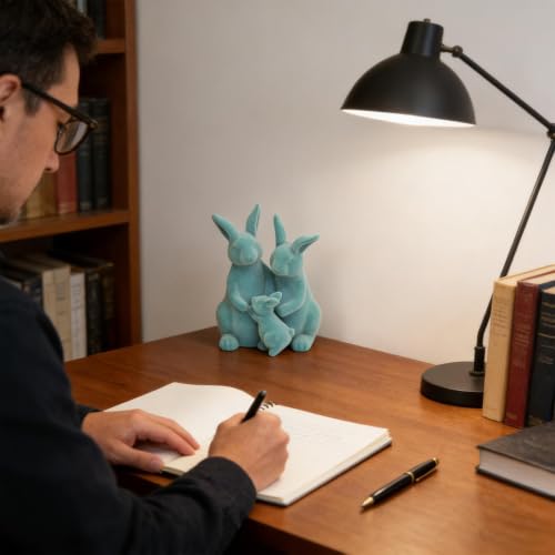 Figurines de lapin de Pâques floqué pour vitrine et buffet - 3