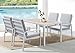 GLP Gartenlounge-Set Garten-Essgruppe, (Gartenmöbel Set, 5-TLG., 4 Sessel, 1 Esstisch, inkl. Auflagen, Aluminium), Wetterfest Gartenlounge Set, 9400-P1+P2