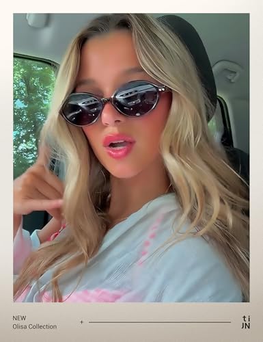 TIJN Olisa Retro Oval Sunglasses for Women Men,Polarized UV Protection Shades,Stylish Frame Sun Glasses,2025 Trendy Sunnies