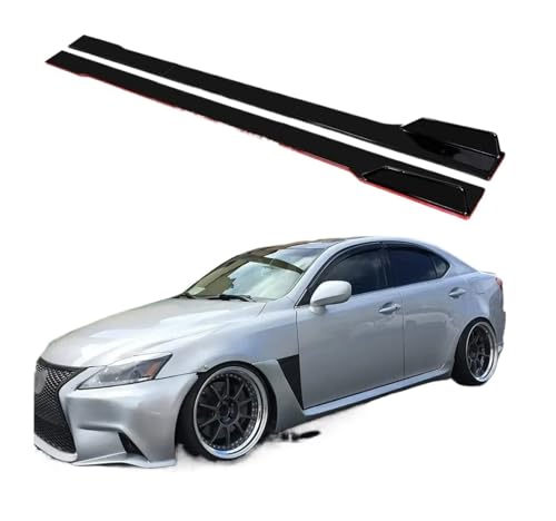 H0nda CRV CR-V 78.7インチ サイドスカート スプリッター スポイラー リップ ロッカーパネル エクステンション ボディキット カーバンパー ブラック(Black with Red side)