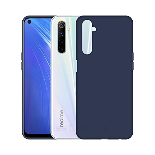 Image of Case Creation Luxurious OG Series for Realme 6 Case Cover,Anti-Dirty Slim Case Frosted Matte Cute Candy TPU Raised Bezel (Splash of Color) Back Cover for Realme6 -Navy Electric Blue