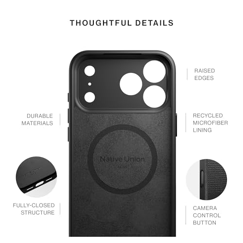 Image of Native Union Active Case - MagSafe Compatible with Built-in Magnets - Rugged Design - Recycled Materials - Ultra-Durable Drop Protection up to 10ft / 3m for iPhone 17 Pro Max (Black)