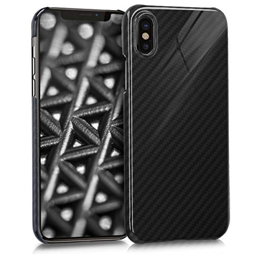 kalibri Aramid Fiber Case Compatible with Apple iPhone X - Case Super Slim Strong Protective Phone Cover - Black High Gloss