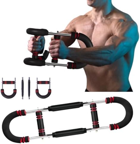 Twister Arm Exerciser,80-110lb Adjustable Spring Workout Bar, Forearm Triceps Chest Enhanced Exercise Strengthener,Portable Home Fitness Equipment, Detachable Design Fitness Anywhere
