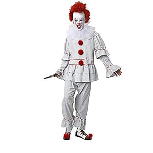 DM Disfraz de Payaso Diabólico/Asesino. Incluye: Camisa, Pantalón y Cuello. Talla Única de adulto.